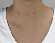 3 Dainty Sparks Silver Choker - Dainty 14K Gold & Silver Jewelry by Olivia Cactus