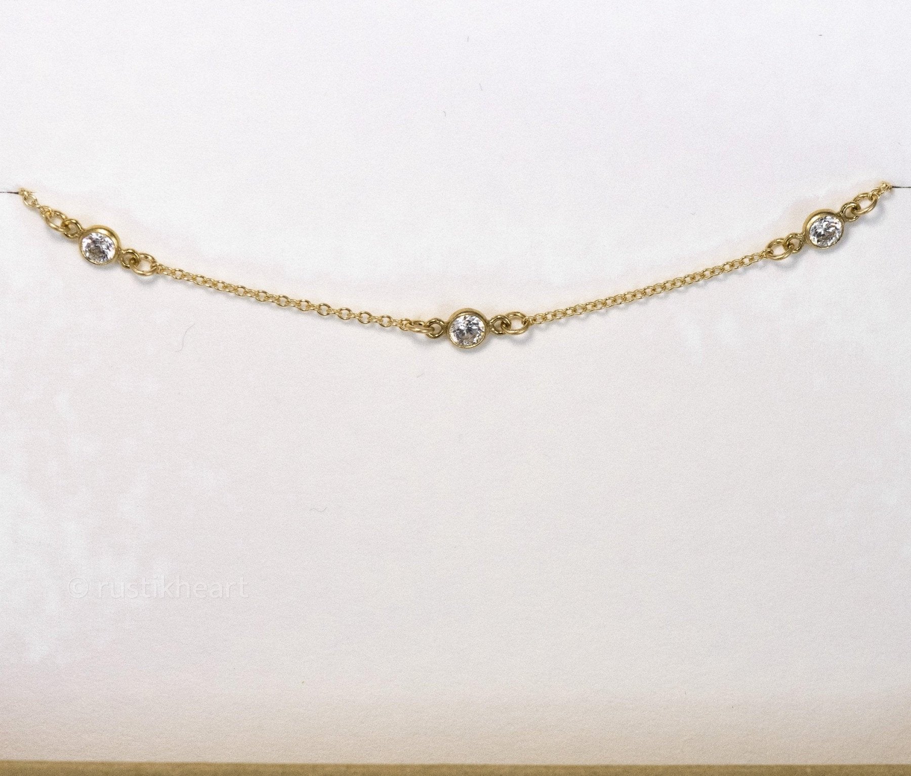 3 Dainty Sparks Silver Choker - Dainty 14K Gold & Silver Jewelry by Olivia Cactus