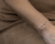 3 Diamond Cut CZ Bracelet - Dainty 14K Gold & Silver Jewelry by Olivia Cactus