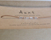 Aunt Morse Code Bracelet - Dainty 14K Gold & Silver Jewelry by Olivia Cactus