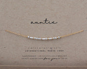 Auntie Morse Code Bracelet - Dainty 14K Gold & Silver Jewelry by Olivia Cactus