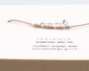 Aunt Morse Code Bracelet - Dainty 14K Gold & Silver Jewelry by Olivia Cactus