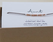 Aunt Morse Code Bracelet - Dainty 14K Gold & Silver Jewelry by Olivia Cactus