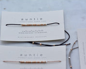 Aunt Morse Code Bracelet - Dainty 14K Gold & Silver Jewelry by Olivia Cactus