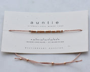 Aunt Morse Code Bracelet - Dainty 14K Gold & Silver Jewelry by Olivia Cactus