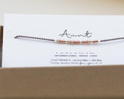 Aunt Morse Code Bracelet - Dainty 14K Gold & Silver Jewelry by Olivia Cactus