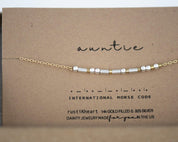 Auntie Morse Code Bracelet - Dainty 14K Gold & Silver Jewelry by Olivia Cactus