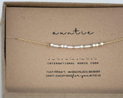 Auntie Morse Code Bracelet - Dainty 14K Gold & Silver Jewelry by Olivia Cactus