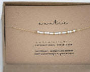 Auntie Morse Code Bracelet - Dainty 14K Gold & Silver Jewelry by Olivia Cactus