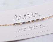 Auntie Morse Code Bracelet - Dainty 14K Gold & Silver Jewelry by Olivia Cactus