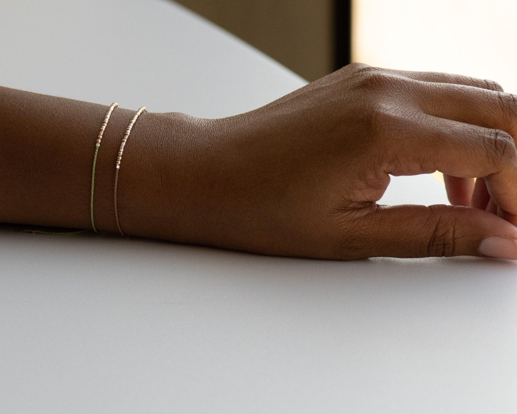 Beautiful Morse Code Bracelet - Dainty 14K Gold & Silver Jewelry by Olivia Cactus