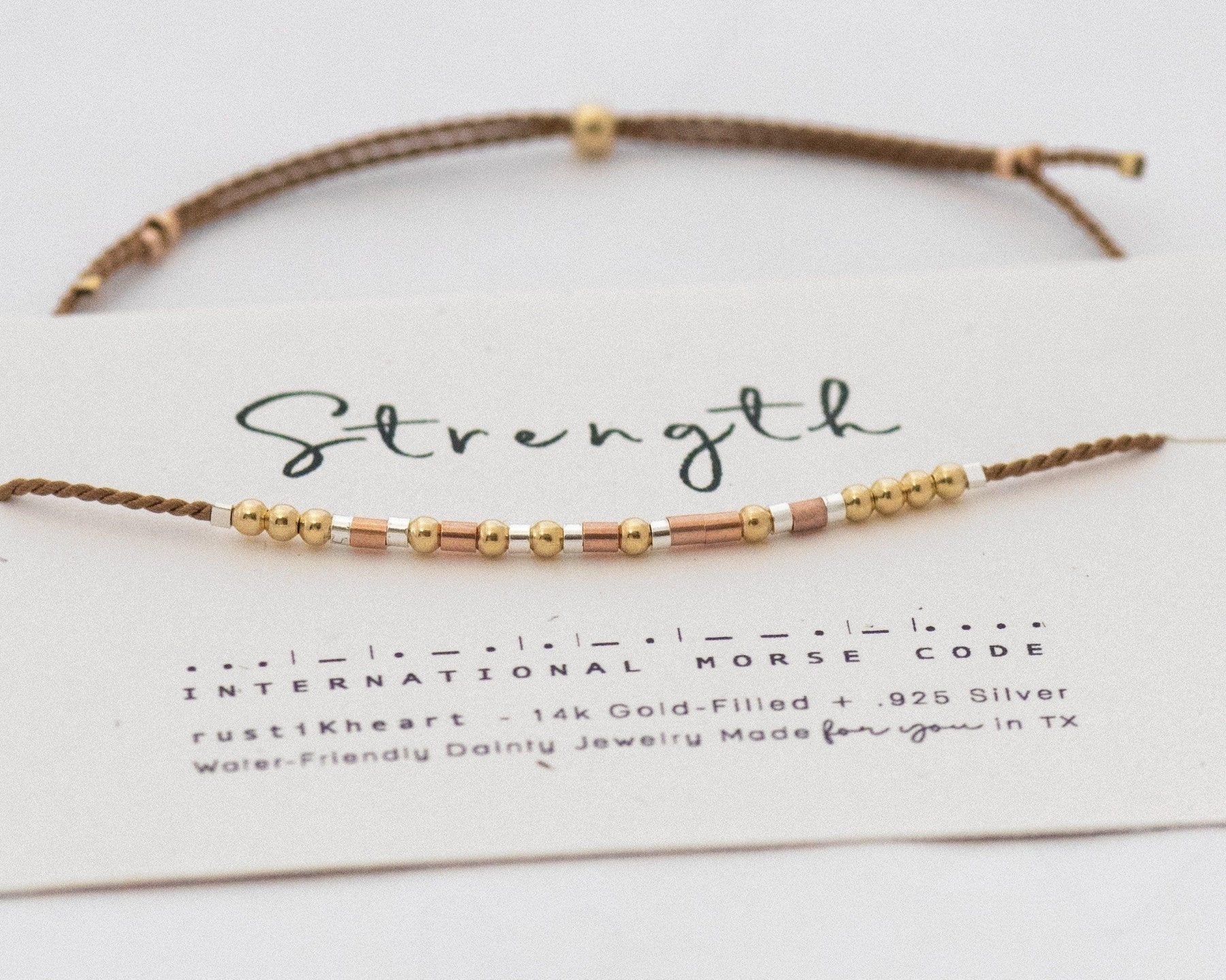 Beautiful Morse Code Bracelet - Dainty 14K Gold & Silver Jewelry by Olivia Cactus