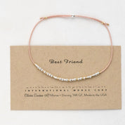 Best Friend Morse Code Bracelet - Dainty 14K Gold & Silver Jewelry by Olivia Cactus