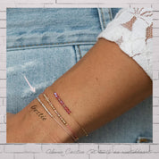 Bestie Morse Code Bracelet - Dainty 14K Gold & Silver Jewelry by Olivia Cactus