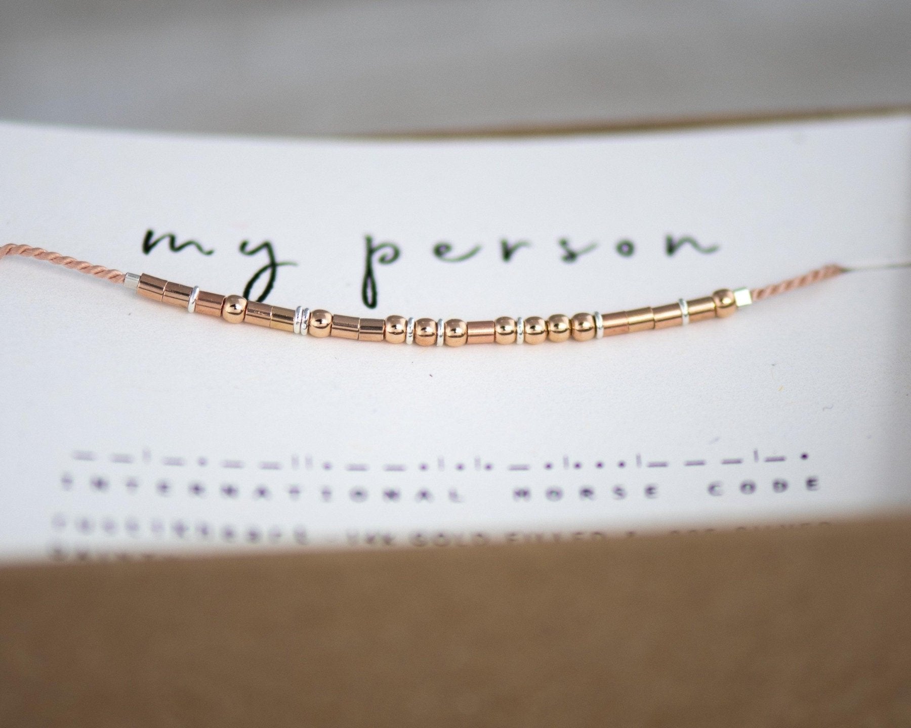 Bestie Morse Code Bracelet - Dainty 14K Gold & Silver Jewelry by Olivia Cactus