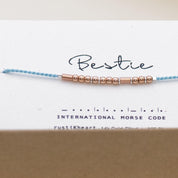 Bestie Morse Code Bracelet - Dainty 14K Gold & Silver Jewelry by Olivia Cactus
