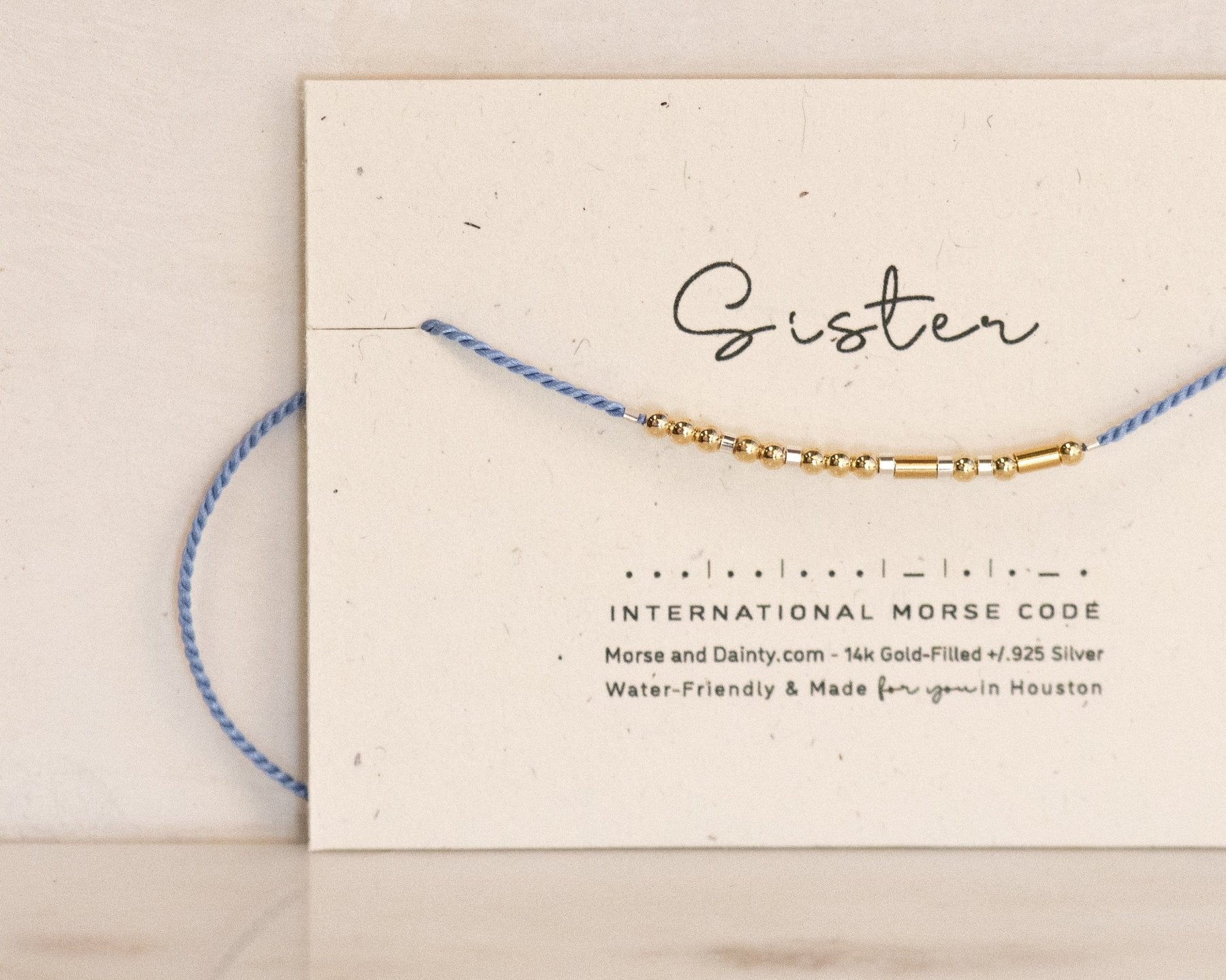 Bestie Morse Code Bracelet - Dainty 14K Gold & Silver Jewelry by Olivia Cactus