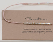 Bestie Morse Code Bracelet - Dainty 14K Gold & Silver Jewelry by Olivia Cactus