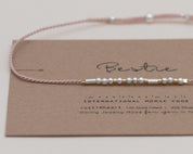 Bestie Morse Code Bracelet - Dainty 14K Gold & Silver Jewelry by Olivia Cactus