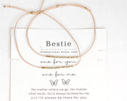 Bestie Morse Code Bracelet Set - Dainty 14K Gold & Silver Jewelry by Olivia Cactus