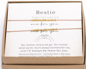 Bestie Morse Code Bracelet Set - Dainty 14K Gold & Silver Jewelry by Olivia Cactus