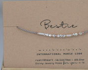 Bestie Morse Code Bracelet - Dainty 14K Gold & Silver Jewelry by Olivia Cactus