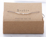 Bestie Morse Code Bracelet - Dainty 14K Gold & Silver Jewelry by Olivia Cactus