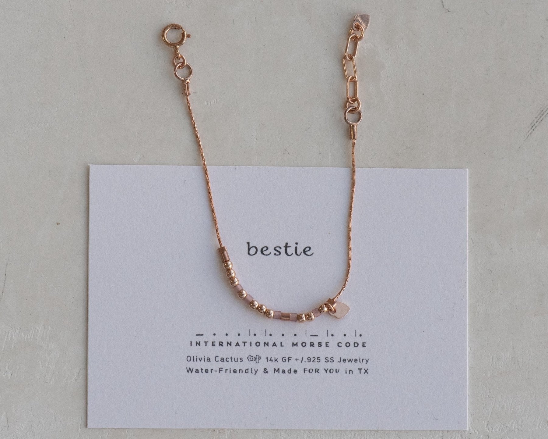 Bestie Bracelet - Rose Gold - Dainty 14K Gold & Silver Jewelry by Olivia Cactus