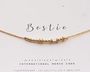 Bestie Morse Code Necklace - Dainty 14K Gold & Silver Jewelry by Olivia Cactus