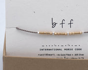 BFF Morse Code Bracelet - Dainty 14K Gold & Silver Jewelry by Olivia Cactus
