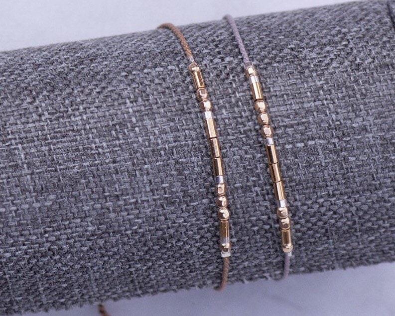 BFF Morse Code Bracelet - Dainty 14K Gold & Silver Jewelry by Olivia Cactus