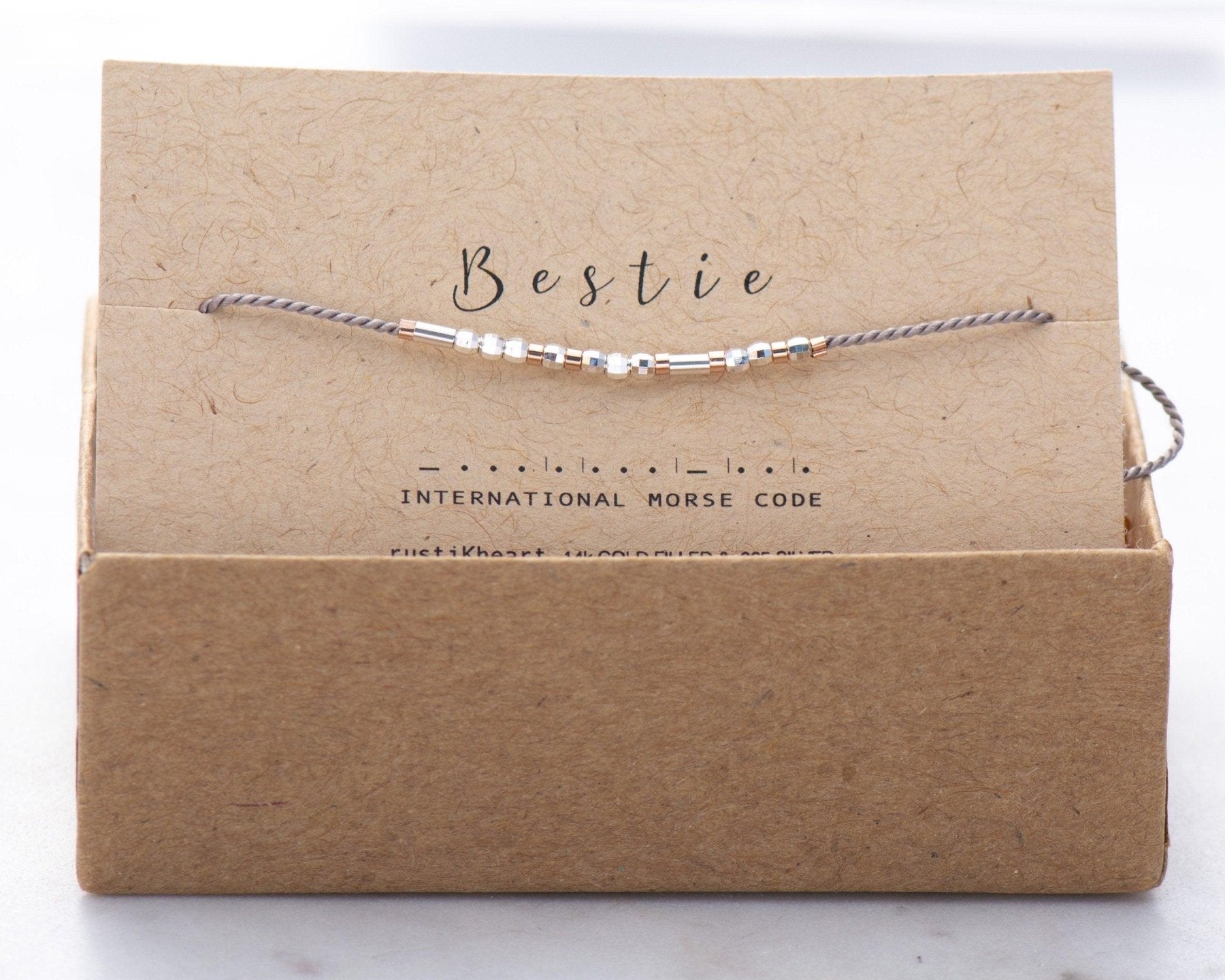 BFF Morse Code Bracelet - Dainty 14K Gold & Silver Jewelry by Olivia Cactus