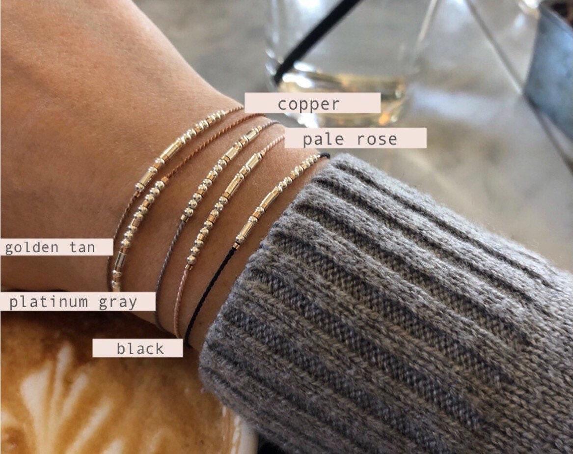 BFF Morse Code Bracelet - Dainty 14K Gold & Silver Jewelry by Olivia Cactus