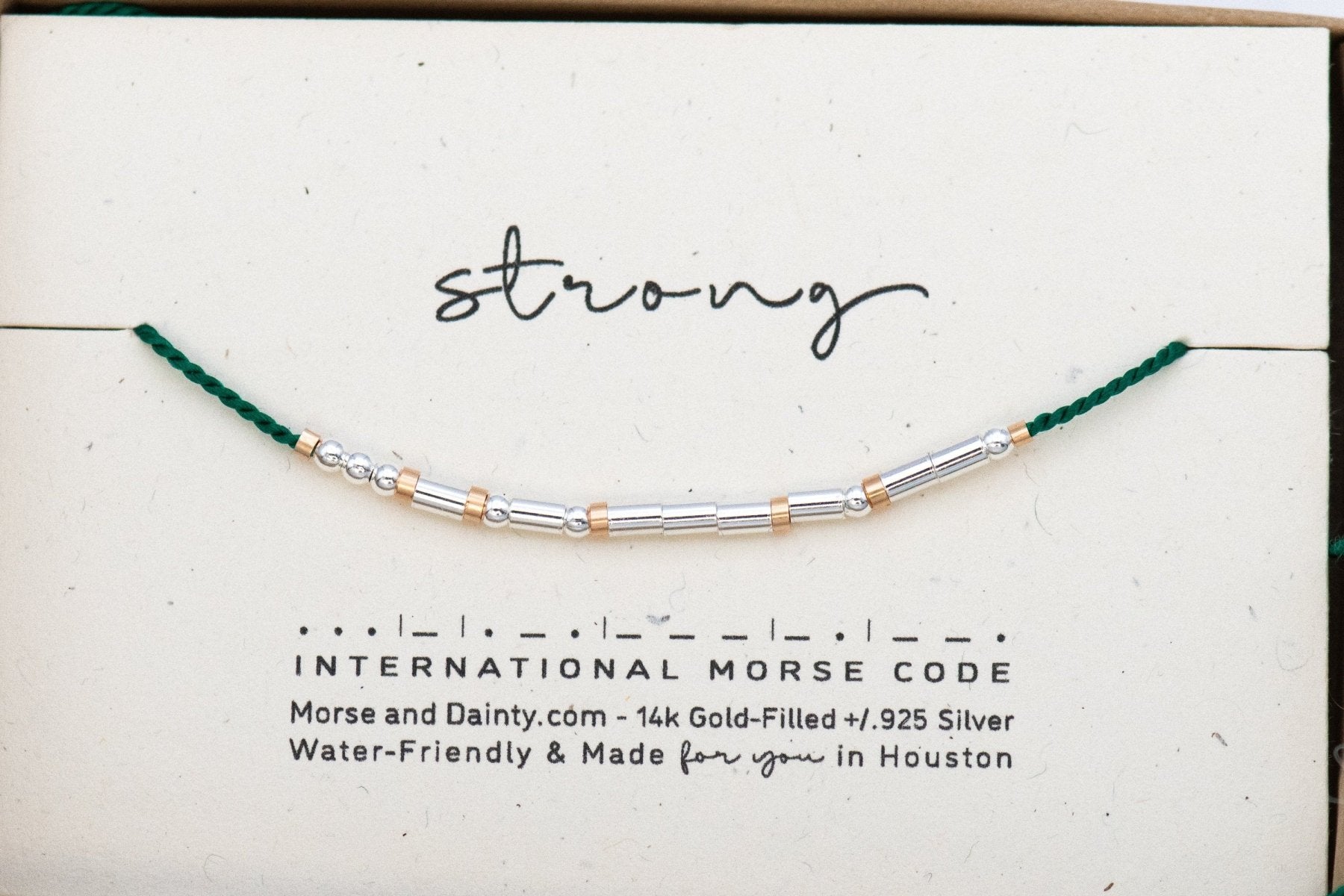 Blessed Morse Code Bracelet - Dainty 14K Gold & Silver Jewelry by Olivia Cactus