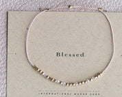 Blessed Morse Code Bracelet - Dainty 14K Gold & Silver Jewelry by Olivia Cactus