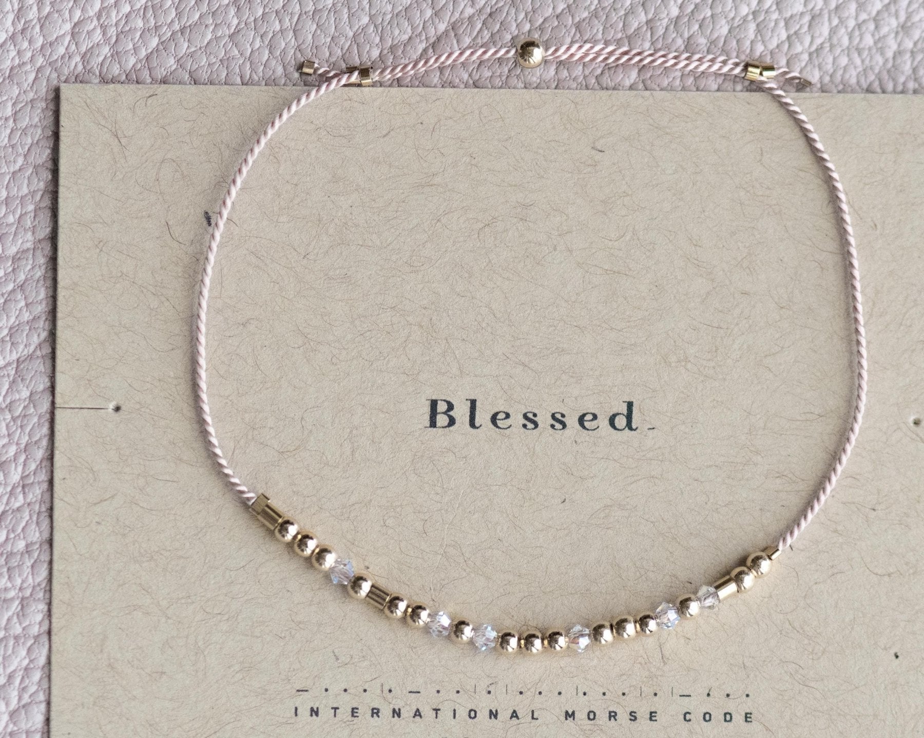 Blessed Morse Code Bracelet - Dainty 14K Gold & Silver Jewelry by Olivia Cactus