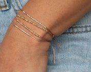 Blessed Morse Code Bracelet - Dainty 14K Gold & Silver Jewelry by Olivia Cactus
