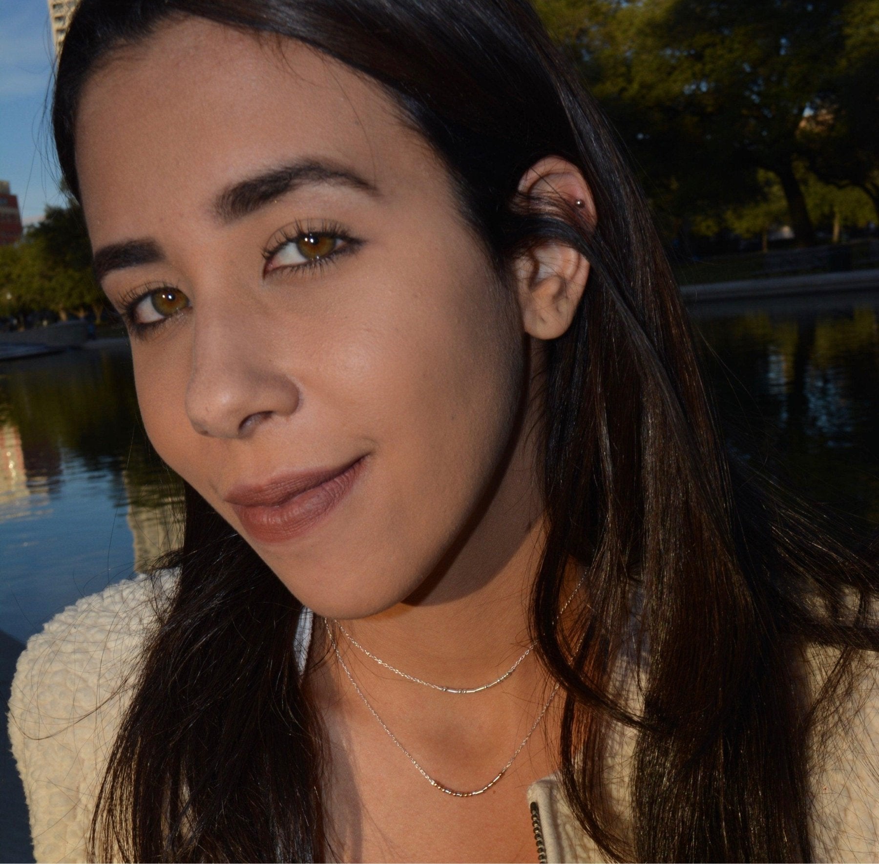 Blessed Morse Code Necklace - Dainty 14K Gold & Silver Jewelry by Olivia Cactus