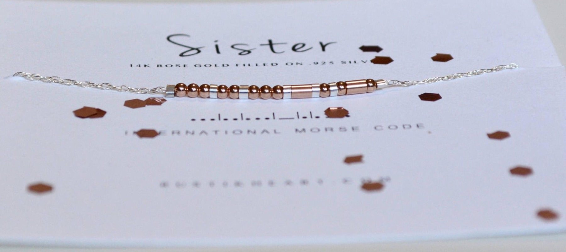 Blessed Morse Code Necklace - Dainty 14K Gold & Silver Jewelry by Olivia Cactus