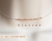 Blessed Morse Code Necklace - Dainty 14K Gold & Silver Jewelry by Olivia Cactus