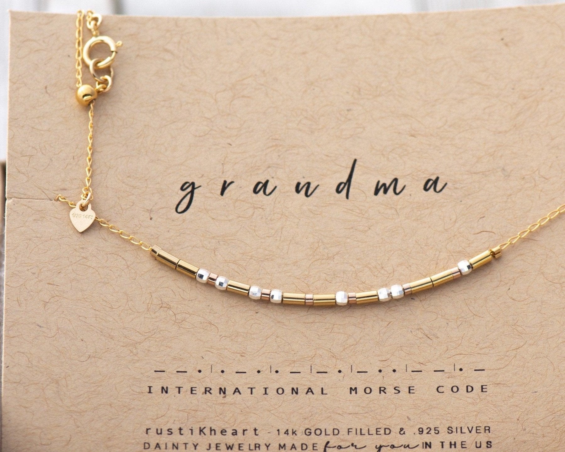 Blessed Morse Code Necklace - Dainty 14K Gold & Silver Jewelry by Olivia Cactus