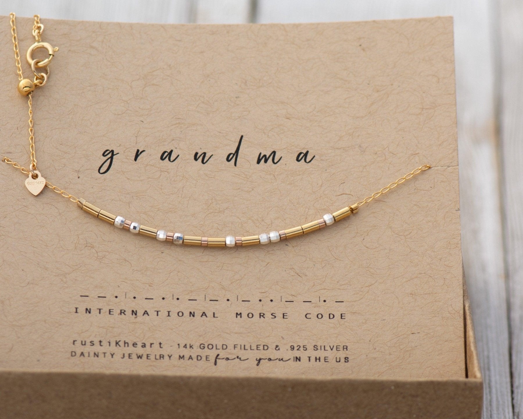 Blessed Morse Code Necklace - Dainty 14K Gold & Silver Jewelry by Olivia Cactus