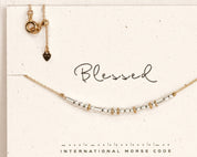 Blessed Morse Code Necklace - Dainty 14K Gold & Silver Jewelry by Olivia Cactus