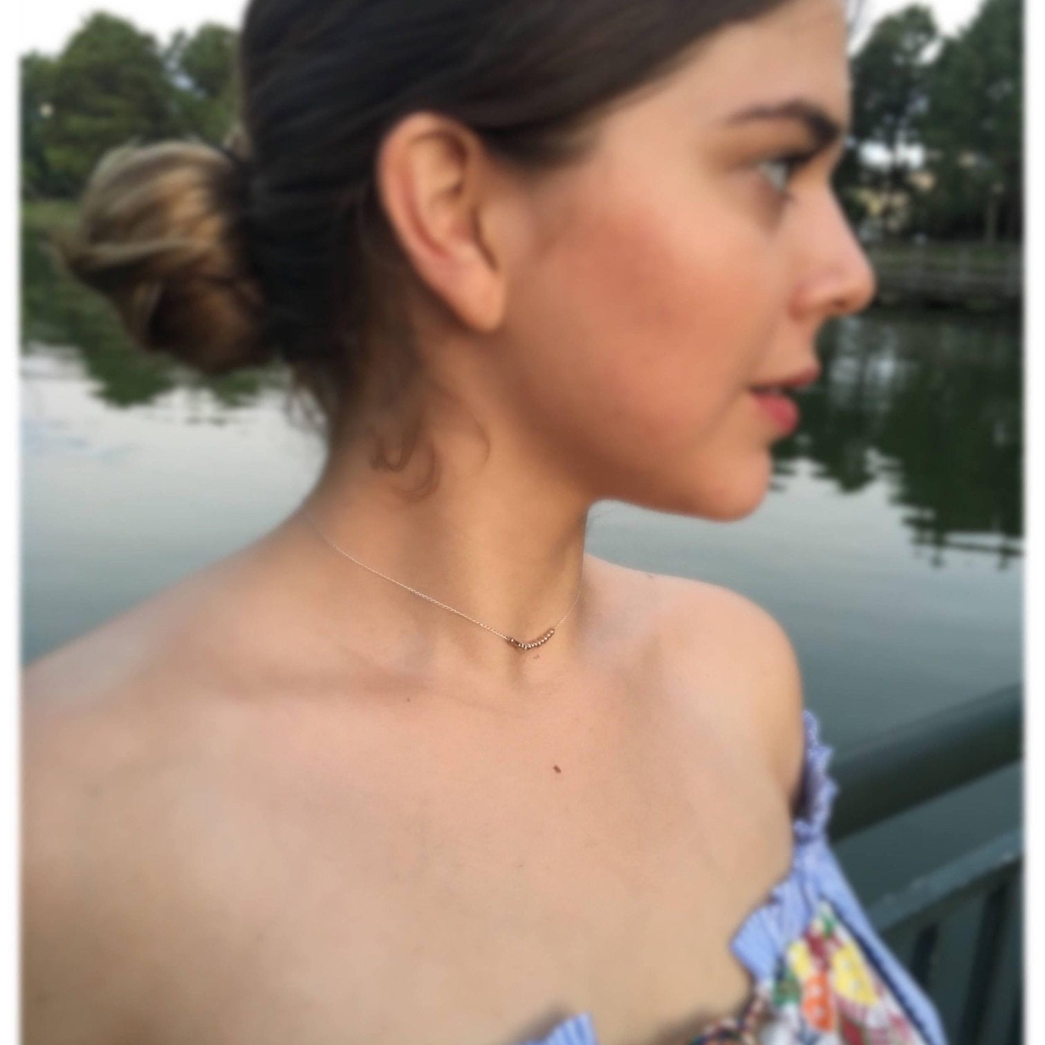 Blessed Morse Code Necklace - Dainty 14K Gold & Silver Jewelry by Olivia Cactus