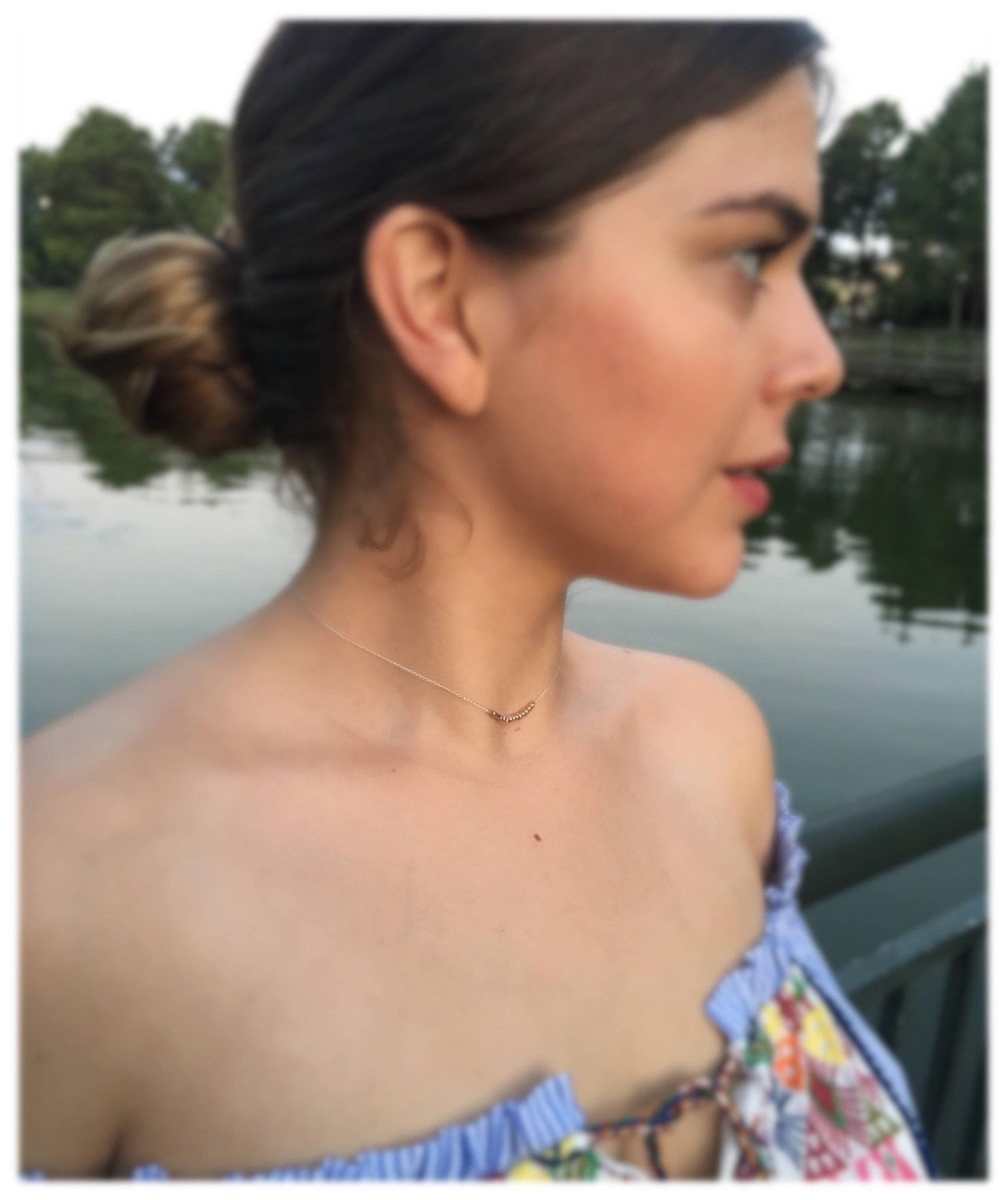 Blessed Morse Code Necklace - Dainty 14K Gold & Silver Jewelry by Olivia Cactus