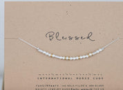 Blessed Morse Code Necklace - Dainty 14K Gold & Silver Jewelry by Olivia Cactus