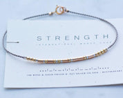 Brave Morse Code Bracelet - Dainty 14K Gold & Silver Jewelry by Olivia Cactus