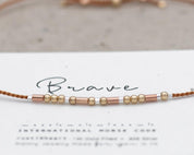 Brave Morse Code Bracelet - Dainty 14K Gold & Silver Jewelry by Olivia Cactus