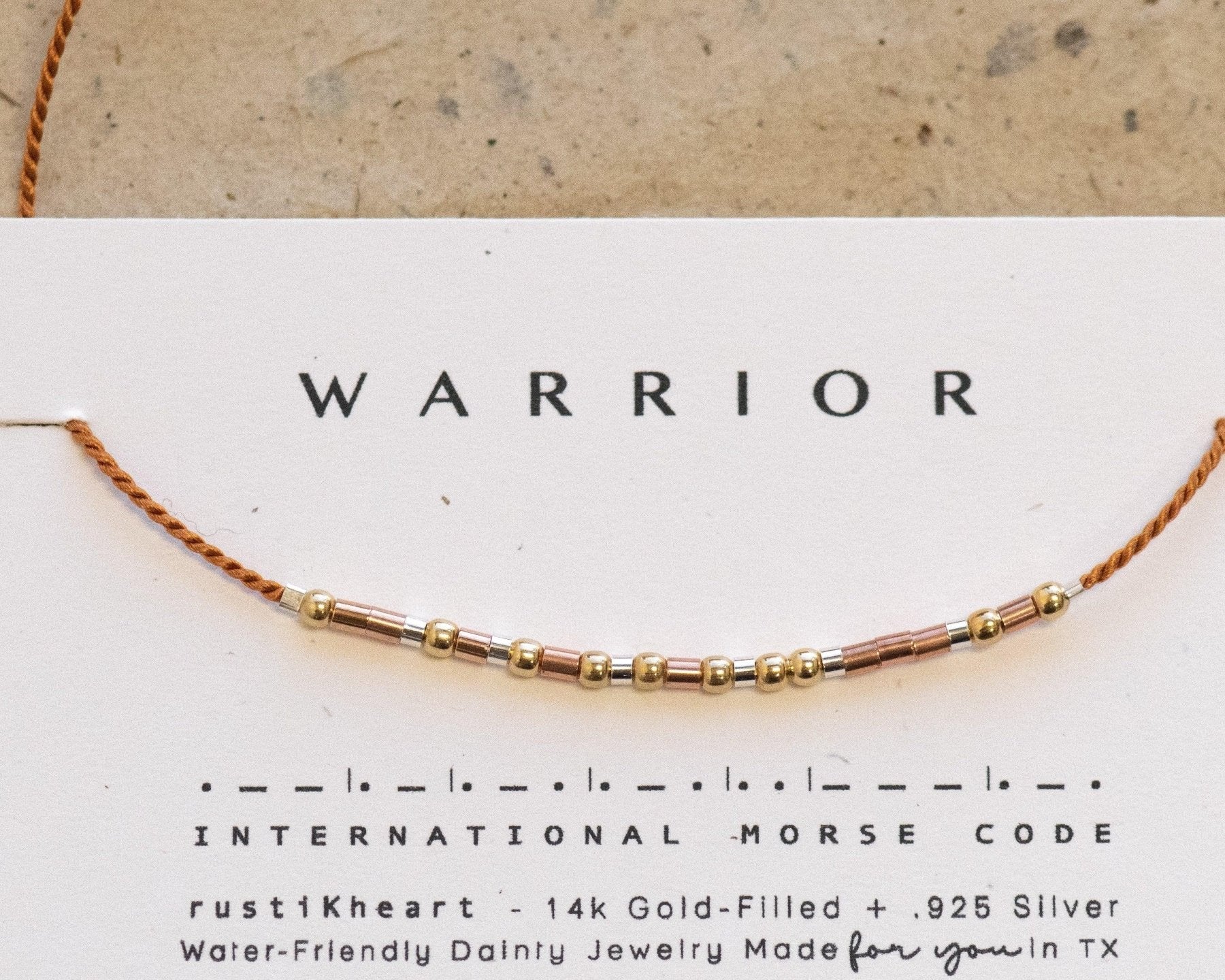 Brave Morse Code Bracelet - Dainty 14K Gold & Silver Jewelry by Olivia Cactus