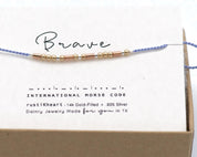 Brave Morse Code Bracelet - Dainty 14K Gold & Silver Jewelry by Olivia Cactus